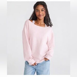 Anthropologie Lazy Sunday off the shoulder sweatshirt